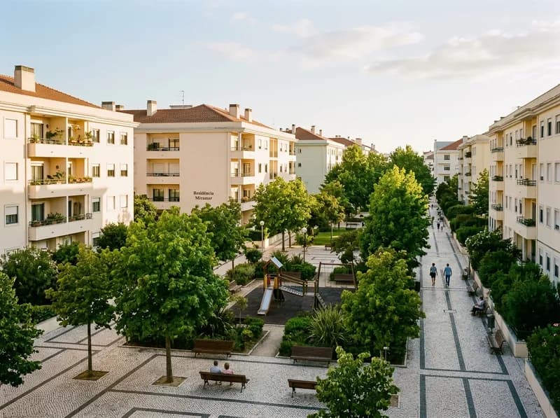Zona residencial arborizada da Quinta do Infantado